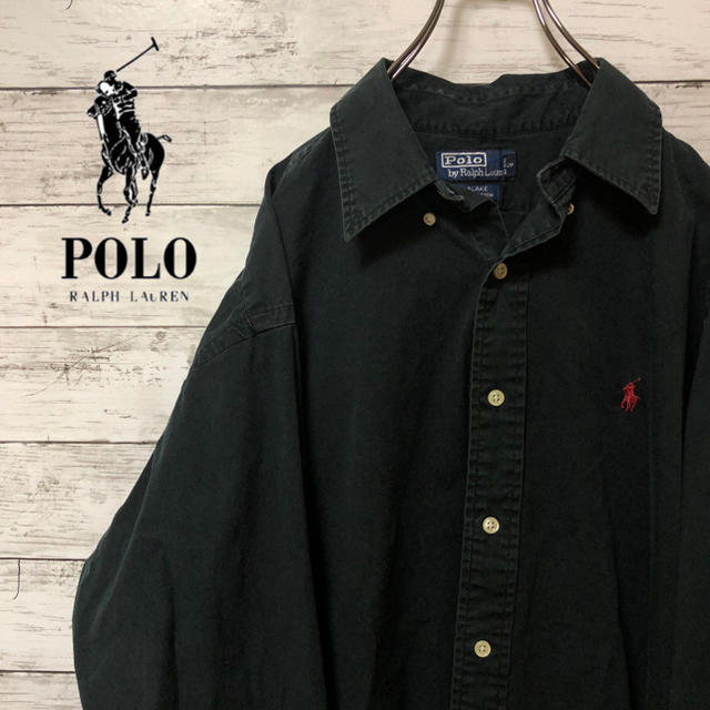 POLO RALPH LAUREN(ポロラルフローレン)のラルフローレン シャツ 刺繍ロゴ ボタンダウン 90s vintage メンズのトップス(シャツ)の商品写真