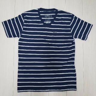 ブルーブルー(BLUE BLUE)の【新品】ブルーブルー フルーツオブザルーム VネックボーダーTシャツ(Tシャツ/カットソー(半袖/袖なし))