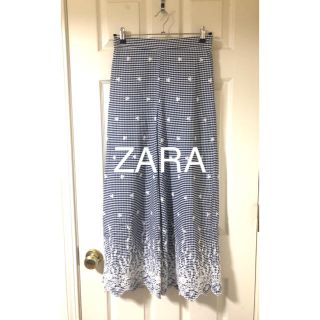 ザラ(ZARA)のZARA ギンガムチェックワイドパンツ(カジュアルパンツ)