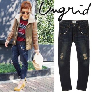 アングリッド(Ungrid)のUngridダークスタッズサルエルデニム(デニム/ジーンズ)