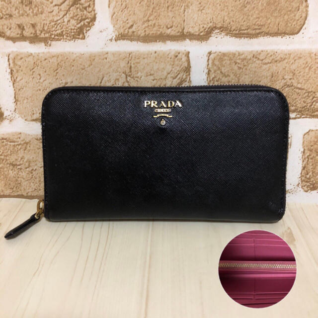 【美品】PRADA (プラダ) ブラック　長財布レディース