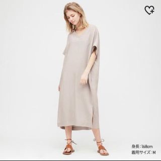 ユニクロ(UNIQLO)のユニクロ　リネンブレンドコクーンワンピース(ロングワンピース/マキシワンピース)