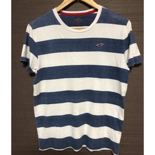 ホリスター(Hollister)のHollister ボーダー　Tシャツ　ホリスター　夏服　ブルー　白　S(Tシャツ/カットソー(半袖/袖なし))