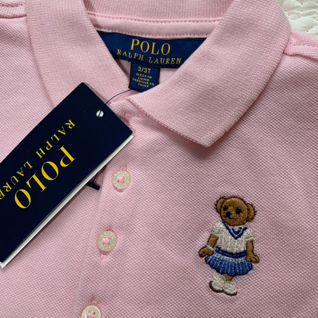 POLO RALPH LAUREN(ポロラルフローレン)の新品　未使用　ラルフローレン  ポロベア　ガールズ　ポロシャツ　3T キッズ/ベビー/マタニティのキッズ服女の子用(90cm~)(Tシャツ/カットソー)の商品写真