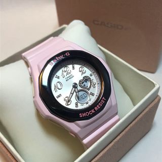 ベビージー(Baby-G)のレディース　Baby-g デジアナ　ピンク　ハート　防水　電池新品　CASIO(腕時計)