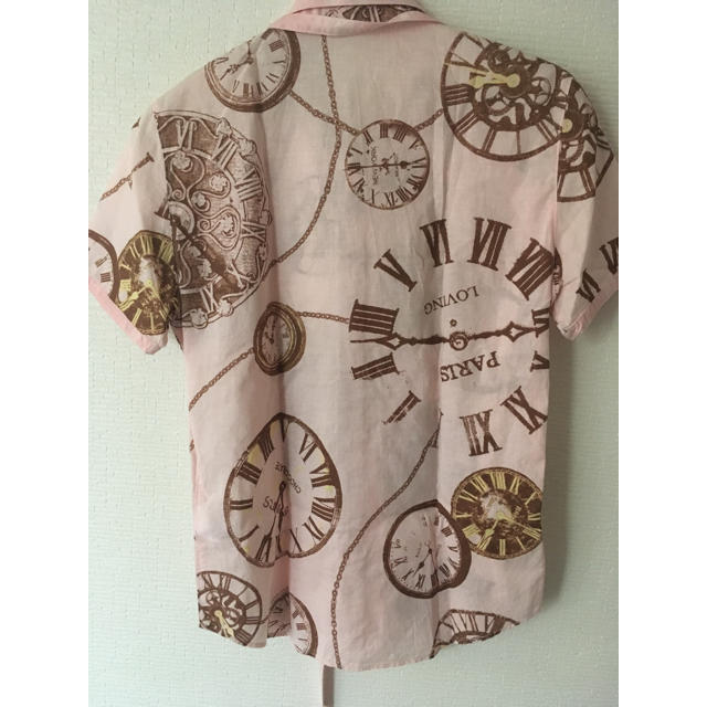 MILKBOY(ミルクボーイ)のmilkboy CLOCKシャツ 時計柄 クロック リボンシャツ レディースのトップス(シャツ/ブラウス(半袖/袖なし))の商品写真