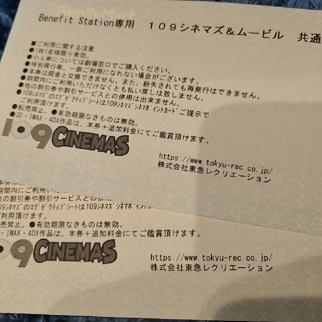 109シネマズ共通チケット2枚 チケットの映画(その他)の商品写真