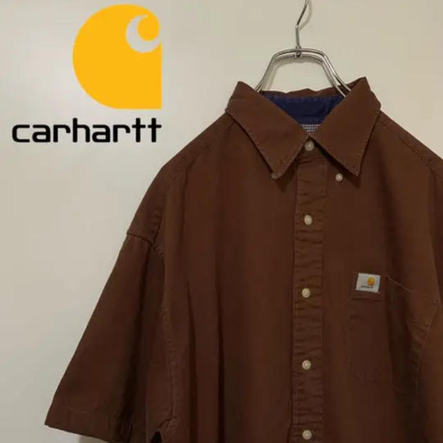 carhartt(カーハート)の【ファイナルセール】カーハート　半袖シャツ　ヴィンテージ ブラウン メンズのトップス(シャツ)の商品写真