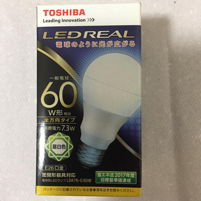 東芝 LED電球 昼白色60W LDA7N-G/60W 一般電球形 全方向形 インテリア/住まい/日用品のライト/照明/LED(蛍光灯/電球)の商品写真