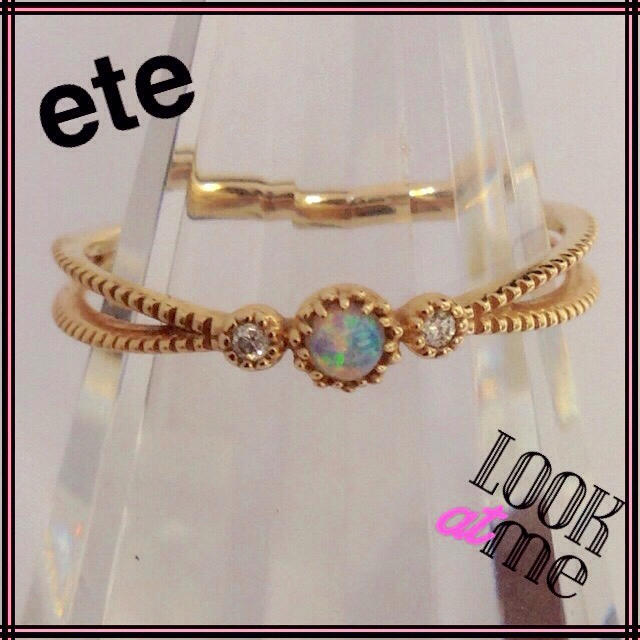 ete(エテ)のエテ K10 オパールダイヤモンドリング レディースのアクセサリー(リング(指輪))の商品写真