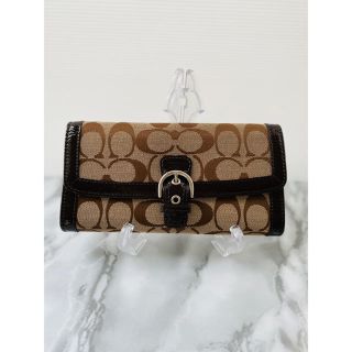 コーチ(COACH)の【新品】コーチ COACHシグネチャーブラウン長財布キャンバス(財布)