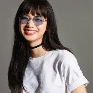 ゾフ(Zoff)の廃盤品 サングラス 小松菜奈 菅田将暉 あいみょん ブルー 丸眼鏡 シルバー (サングラス/メガネ)