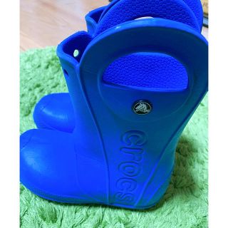 クロックス(crocs)のクロックス　J1  19㎝　長靴　キッズ　青色(長靴/レインシューズ)