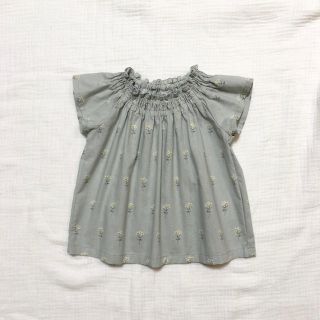 【sold outです】サイズ80 ギャザースモック 半袖(ブラウス)