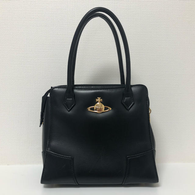 廃盤・希少✨VivienneWestwood プレーンバッグ 牛革 レザー 黒