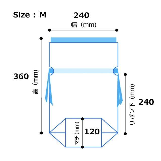 ギフト袋 リボン付【2枚】ラッピング袋 巾着袋 底マチ付 M レッド その他のその他(その他)の商品写真