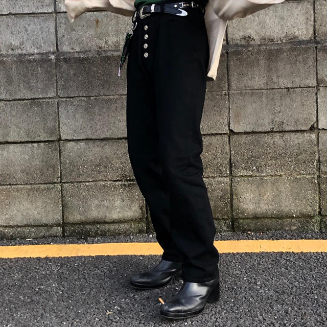 Maison Martin Margiela(マルタンマルジェラ)のlinder tube jeans ブラックデニム メンズのパンツ(デニム/ジーンズ)の商品写真