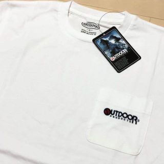 アウトドアプロダクツ(OUTDOOR PRODUCTS)の新品　白　ＸＬ　アウトドアプロダクツ　刺繍 ポケット　Tシャツ(Tシャツ/カットソー(半袖/袖なし))