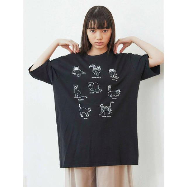 merry jenny(メリージェニー)のmerry jenny 猫図鑑Tシャツ 新品 レディースのトップス(Tシャツ(半袖/袖なし))の商品写真