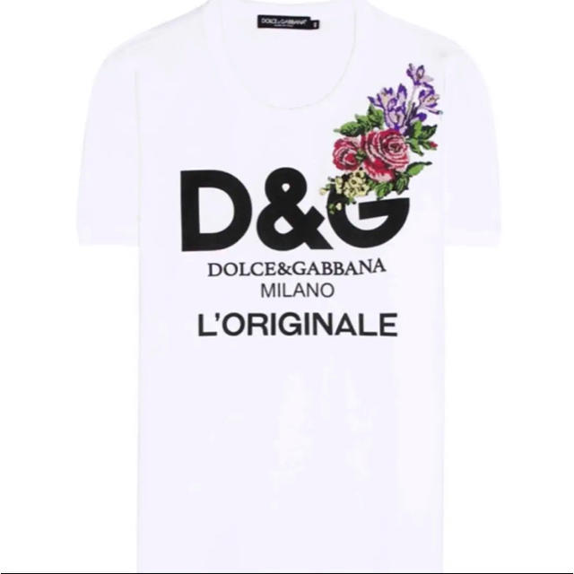 激レア DOLCE\u0026GABBANA ドルガバ Tシャツ バラ 薔薇 ストライプ