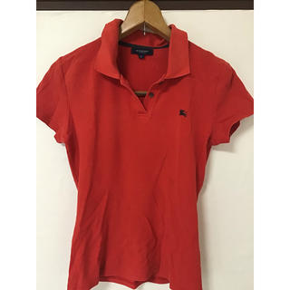 バーバリー(BURBERRY)の【訳あり】バーバリー　Burberry 赤　ポロシャツ　sサイズ(ポロシャツ)