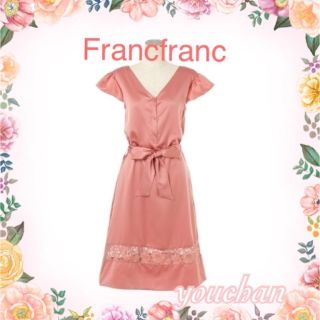 フランフラン(Francfranc)のFrancfranc サテンレースワンピ　ピンク　新品❣️定価¥5000(ルームウェア)