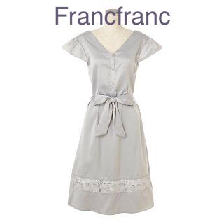 フランフラン(Francfranc)のFrancfranc サテンレースワンピ　グレー　新品❣️定価¥5000(ルームウェア)