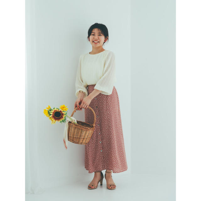 COHINA 花柄フロントボタンスカート レディースのスカート(ロングスカート)の商品写真