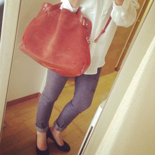 ザラ(ZARA)のZARA レンガ色バッグ(トートバッグ)