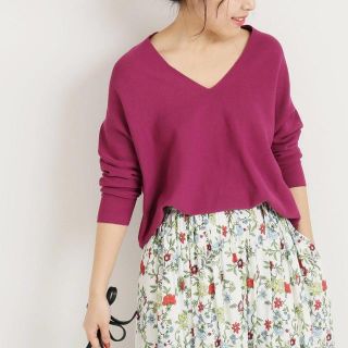 スピックアンドスパン(Spick & Span)の◇Spick & span◇ホールガーメント Ｖ プルオーバー(ニット/セーター)