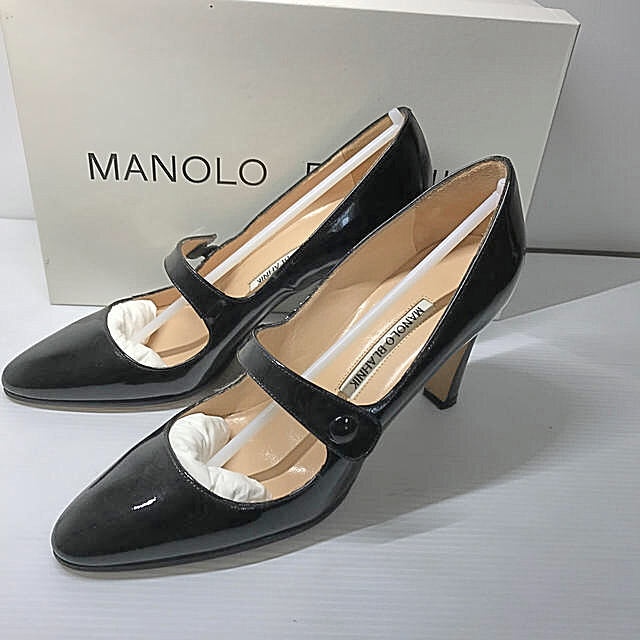 MANOLO BLAHNIK(マノロブラニク)の美品マノロブラニク　メリージェーンパンプス　36.5 レディースの靴/シューズ(ハイヒール/パンプス)の商品写真