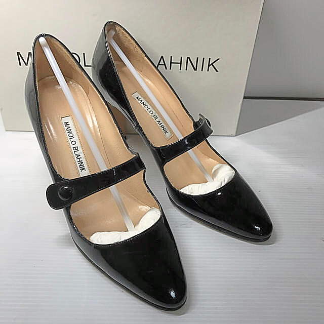 MANOLO BLAHNIK(マノロブラニク)の美品マノロブラニク　メリージェーンパンプス　36.5 レディースの靴/シューズ(ハイヒール/パンプス)の商品写真