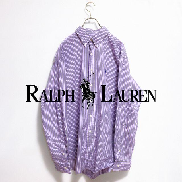 Ralph Lauren(ラルフローレン)の【USA古着】定番人気ラルフローレン ボタンダウン ストライプ シャツ メンズのトップス(シャツ)の商品写真