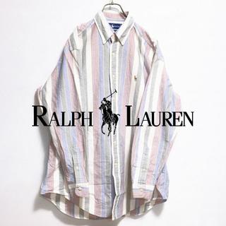 ラルフローレン(Ralph Lauren)の【USA古着】定番人気ラルフローレン ビッグストライプ ボタンダウン シャツ(シャツ)