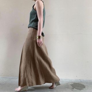 ジャパン 役員 AURALEE リネンマキシスカート ロングスカート ... ワンダフルワールド チェリー さくらんぼ モチーフ たくし上げ スカート