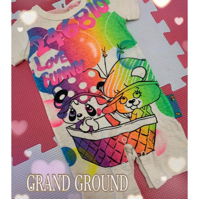 GrandGround(グラグラ)のGRAND GROUNDカラフルロンパース キッズ/ベビー/マタニティのベビー服(~85cm)(ロンパース)の商品写真