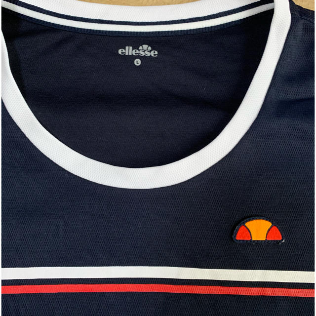 ellesse(エレッセ)のエレッセ　ボーダーシャツ　Lサイズ スポーツ/アウトドアのテニス(ウェア)の商品写真