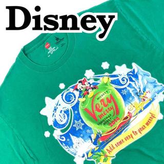 ディズニー(Disney)の超希少 海外古着 ディズニー 人気グリーン 2014クリスマス限定 パーク限定(Tシャツ/カットソー(半袖/袖なし))