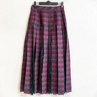 ルシェルブルー(LE CIEL BLEU)の「ぽちぶくろ様専用　　IRENE WOVEN CHECK LACE SKIRT(ロングスカート)