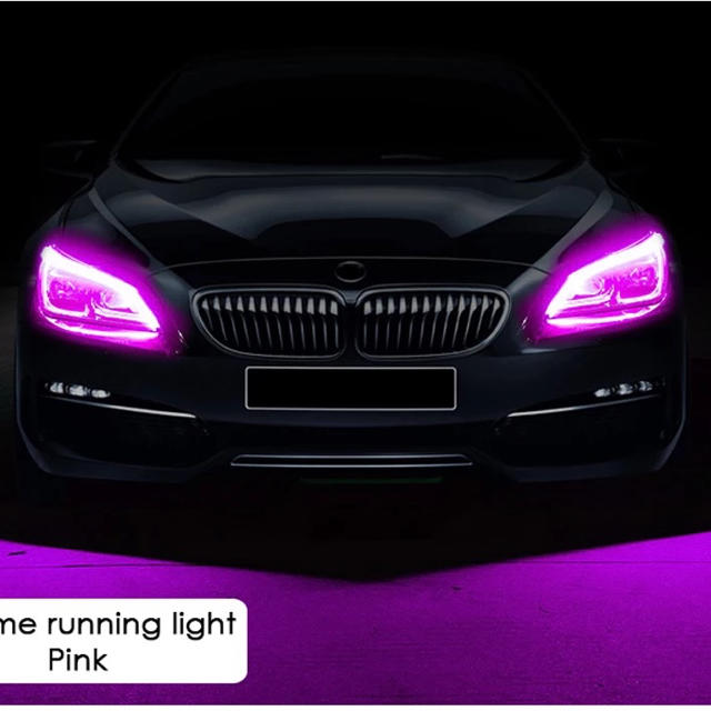 ピンク・アンバー LEDウインカー シリコン シーケンシャル流れるウインカー 自動車/バイクの自動車(汎用パーツ)の商品写真