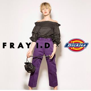 フレイアイディー(FRAY I.D)のFRAY I.D ハイウエストストレートパンツ【FRAYI.D×Dickies】(カジュアルパンツ)