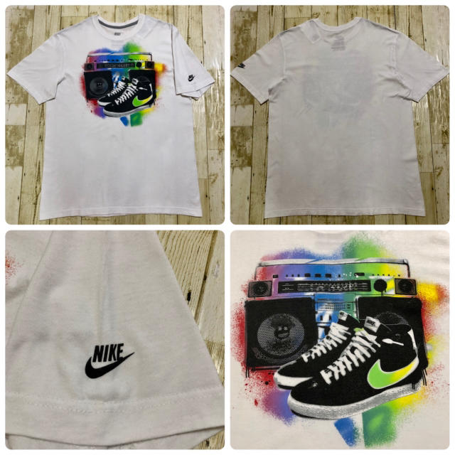 NIKE ナイキ スニーカー ラジカセ レインボーカラー ビッグプリント TEE 2