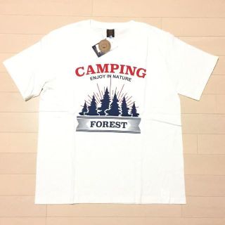 新品　ＸＬ　白　USAコットン　アウトドア デザイン Ｔシャツ　CAMPING(Tシャツ/カットソー(半袖/袖なし))