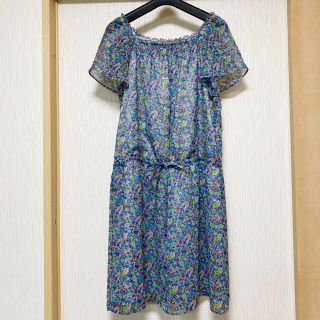 ノーリーズ(NOLLEY'S)のNOLLEY'S  小花柄シフォンウエストリボン切替ワンピース(ひざ丈ワンピース)