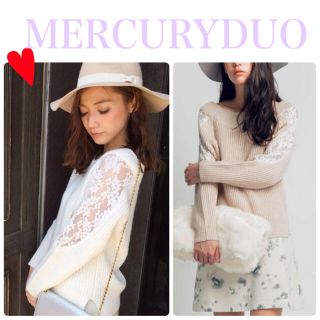 マーキュリーデュオ(MERCURYDUO)のレース切替ニット♡リランドチュール系(ニット/セーター)