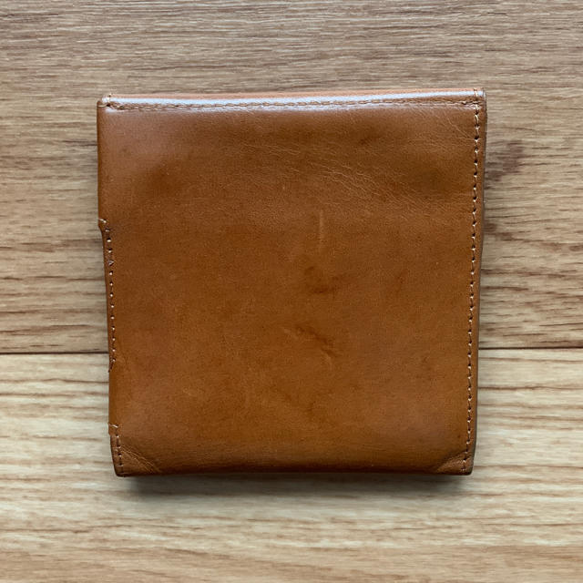 アブラサス　薄い財布　キャメル　レザー　日本製