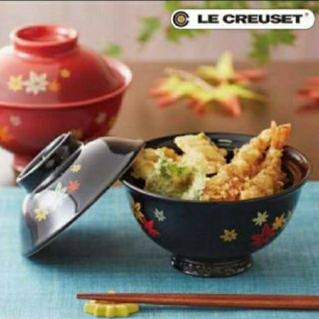 未使用☆LE CREUSET ドンブリ モミジ 紅葉 丼 2個セット 未使用☆LE CREUSET ドンブリ モミジ 紅葉 丼 2個セット