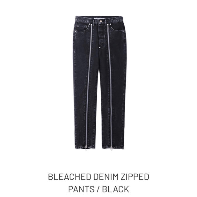 BLEACHED DENIM ZIPPED PANTS