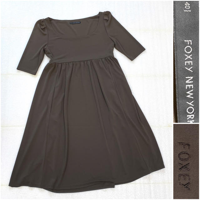 超格安価格ワンピース美品 新タグ♡ロゴ入り 洗えるマットストレッチジャージー素材