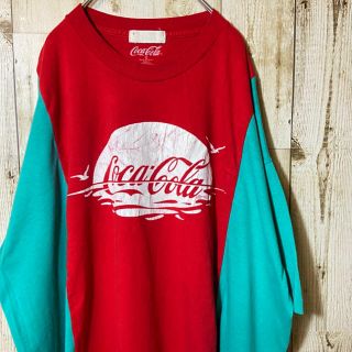 コカコーラ(コカ・コーラ)の一点物リメイク古着　コカコーラ　Tシャツ　オーバーサイズ(Tシャツ/カットソー(半袖/袖なし))